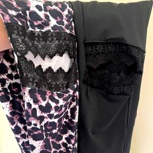 Leggings with lace knee cut outs 🖤